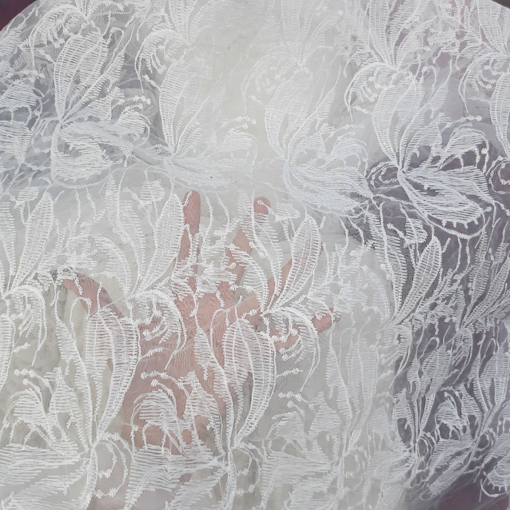 kain organza bordir - Harga/0,5m - kain organza bordir premium - kain organza bordir meteran premium