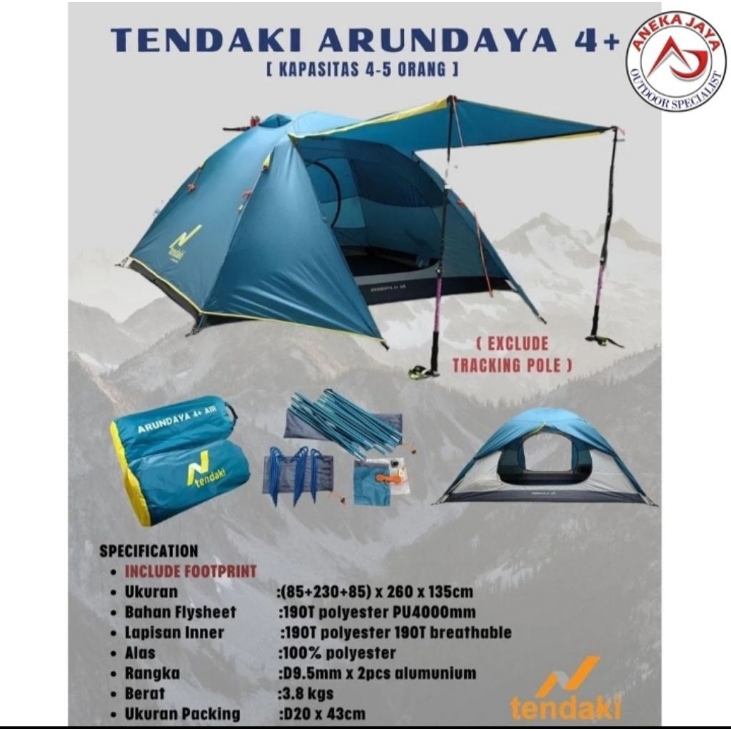 TENDA TENDAKI ARUNDAYA KAPASITAS 4 PERSON