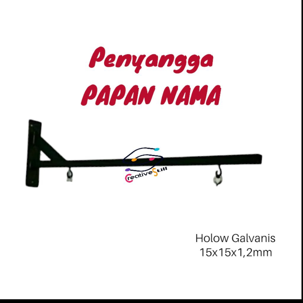 

Tiang Penyangga 25cm papan nama konter dll