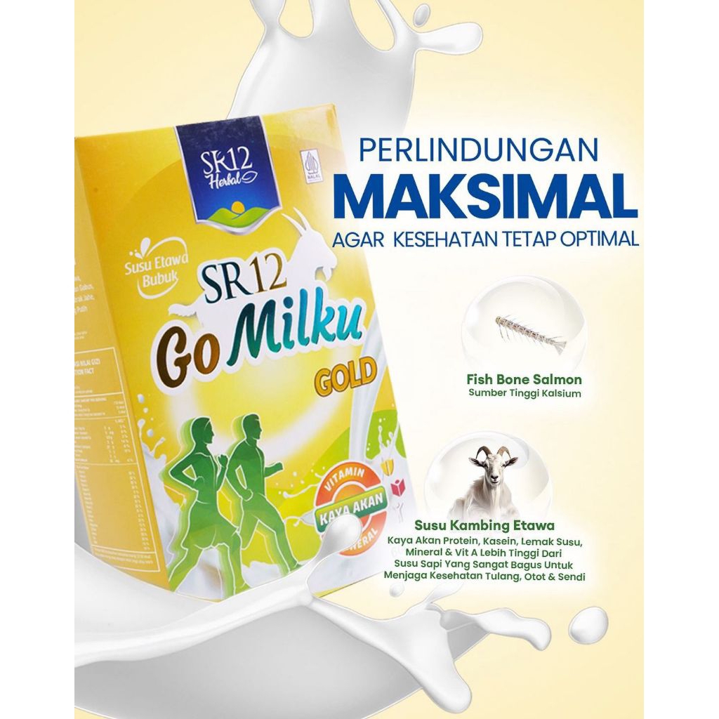 

Gomilku Gold SR12 susu kambing etawa yang menyehatkan dan tanpa gula