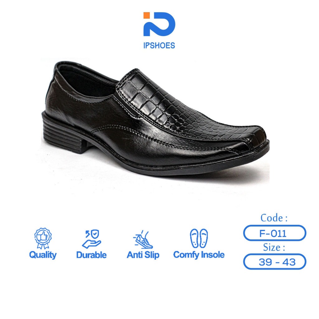 IPShoe Sepatu Pantofel Pria Slop Slip On Formal Kasual Motif Kulit Buaya Original Working F-11