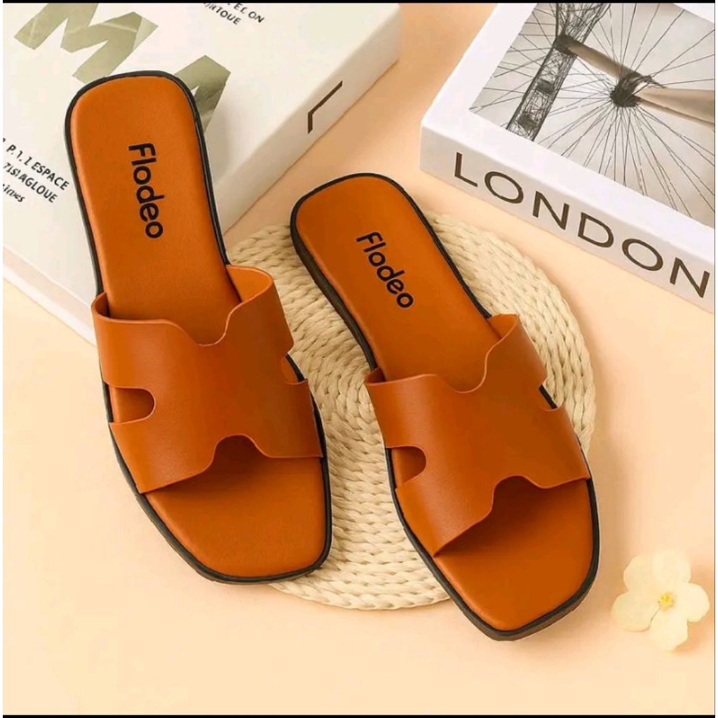 Sandal Wanita Fladeo Sandal Wanita Slop Sol Karet Fladeo Sandal Fladeo Flat