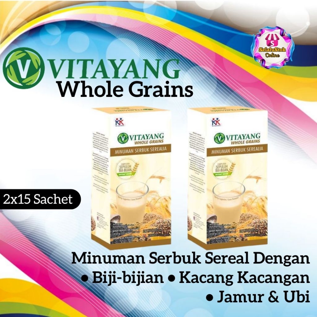 

Vitayang Whole Grains Promo Hemat 2 Box Minuman Serbuk Sereal Diet Sehat Pengganti Sarapan | Meal Replacement Padat Gizi BPOM KK Indonesia