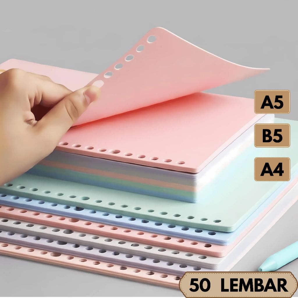 

Loose Leaf A5, B5 Kertas File isi Binder, 20 Holes A5, 26 Holes B5, A4, 50 Sheet Multicolor Loose Leaf Binder A5, Loose leaf B5 Hvs warna