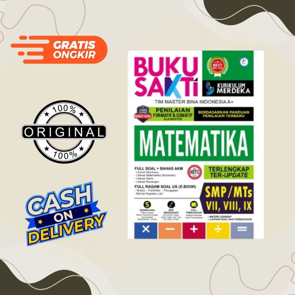 Buku Soal Matematika SMP Kurikulum Merdeka - Buku Sakti Matematika Kelas 7 8 9 SMP/MTS