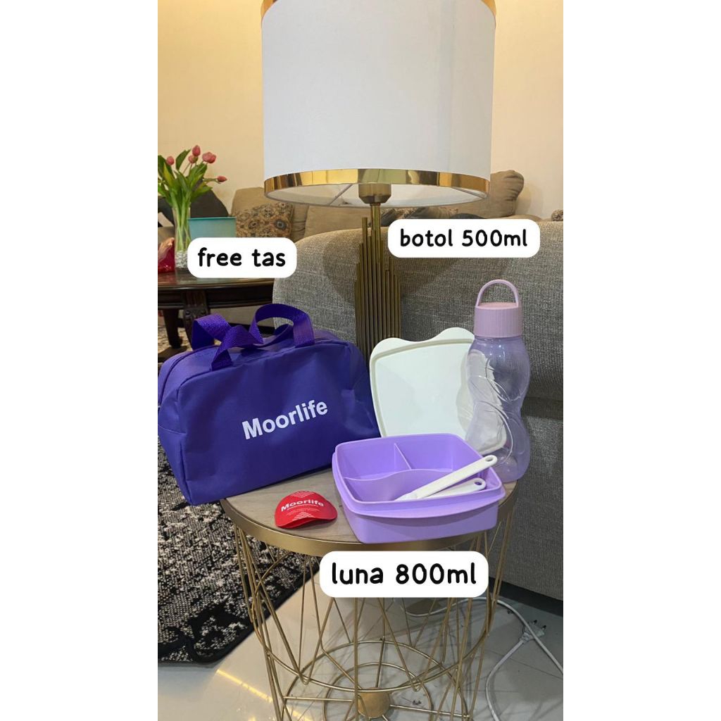 Moorlife bekal set : Tas, botol, tempat bekal, sendok garpu
