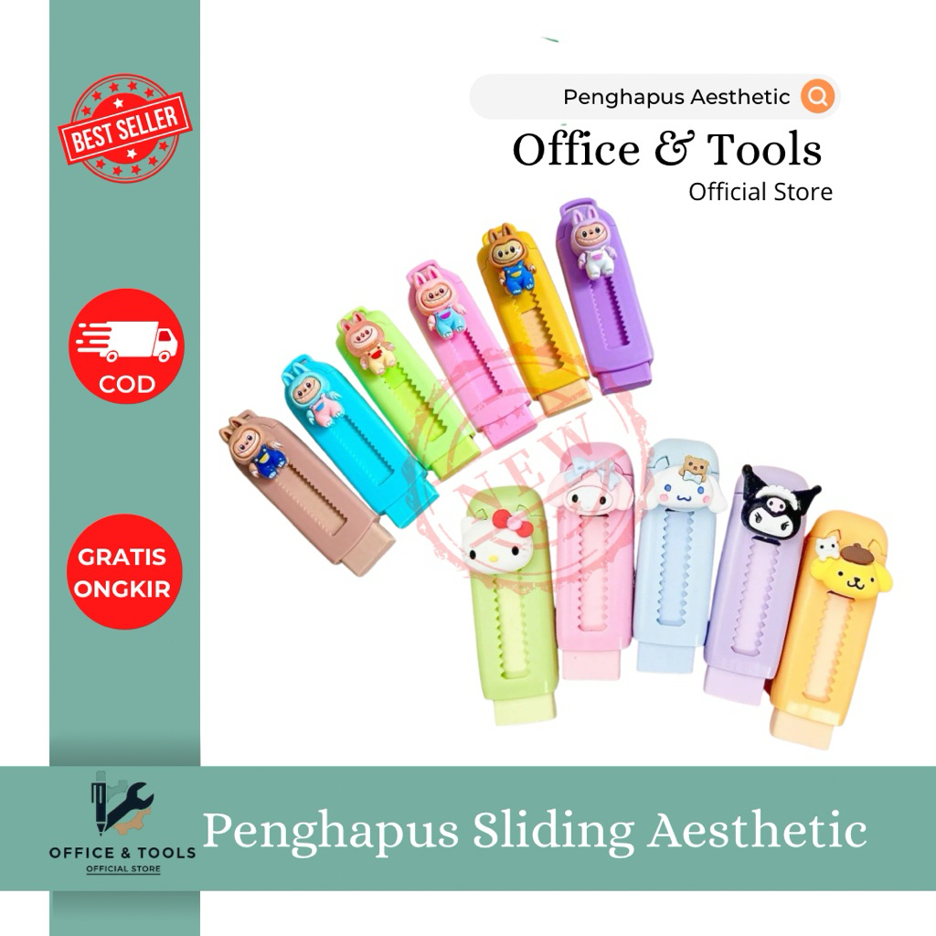 

Penghapus Sliding Aesthetic Karakter Lucu Penghapus Dorong Bentuk Kartun Imut Office & Tools