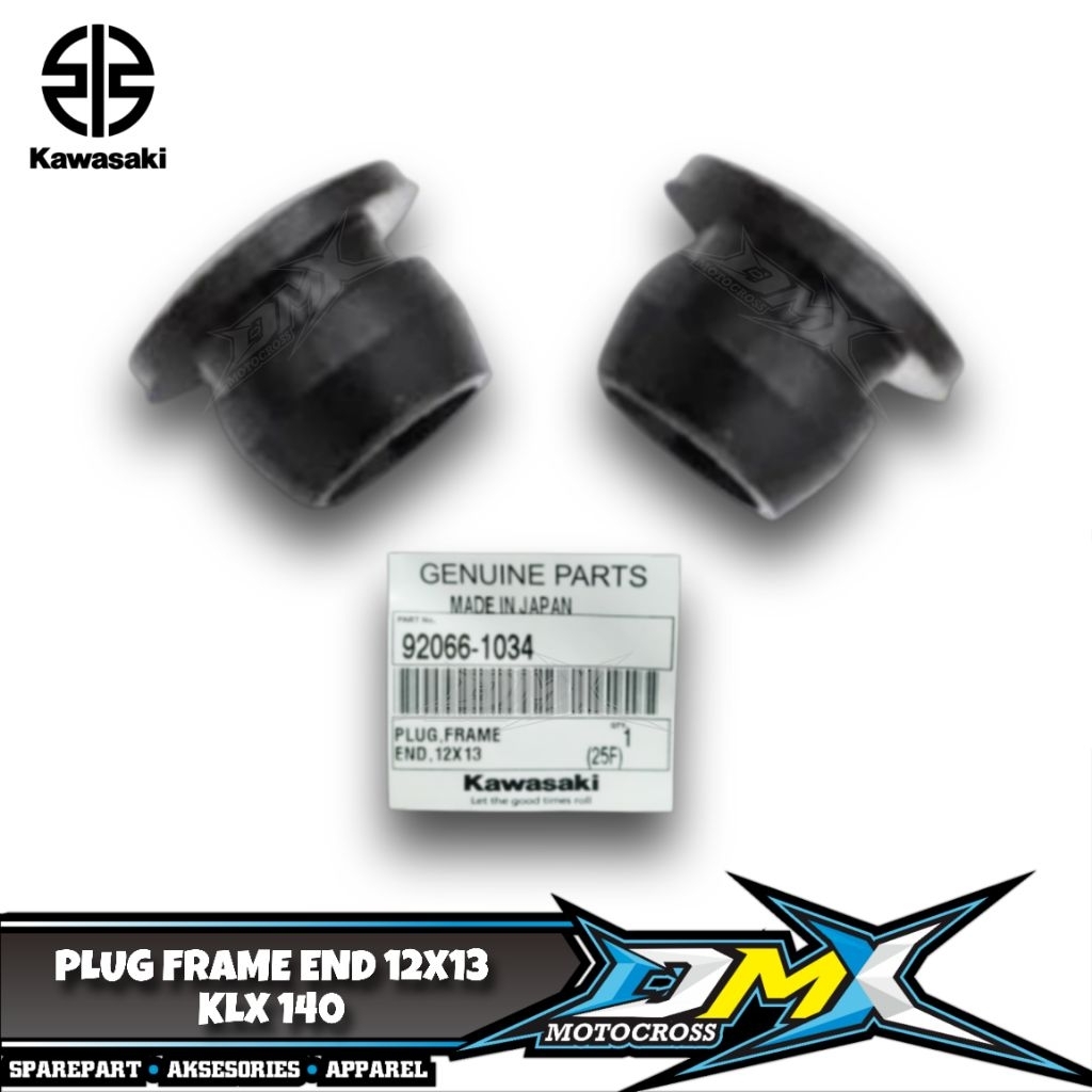 2 PCS PLUG FRAME END 12X13 TUTUP RANGKA BELAKANG KLX 140 ORIGINAL KAWASAKI 92066-1034