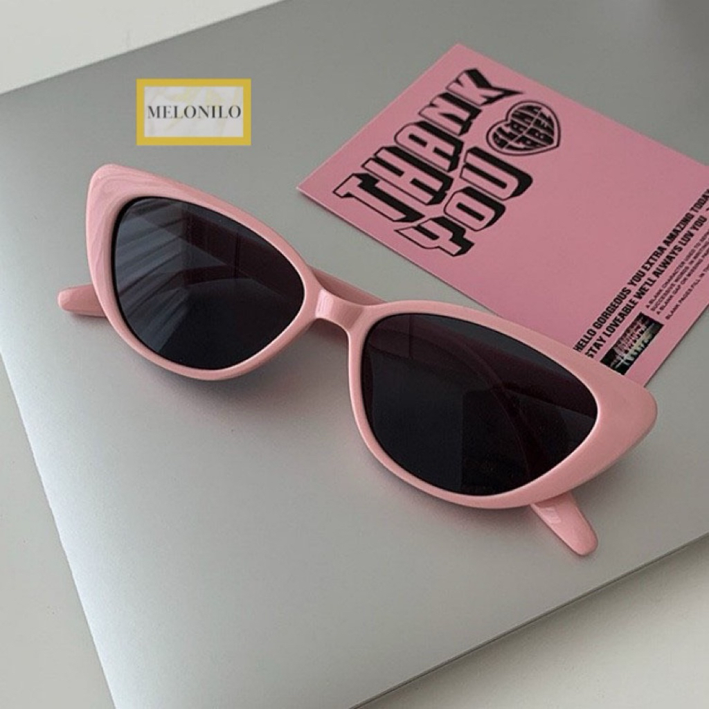 KM03 - Kacamata Hitam Segitiga Retro Mata Kucing Kacamata Hitam Wajah Kecil Kacamata Hitam Bingkai K