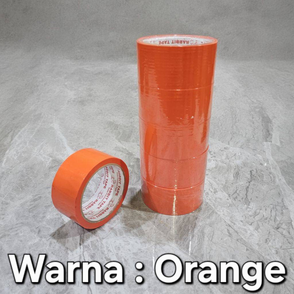 

Lakban Warna Jingga / Rabbit Tape Orange 45mm x 50M lakban 2" x 50 meter Murah Kualitas OK
