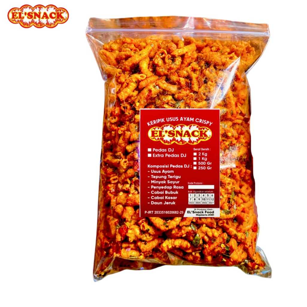 

Keripik Usus Elsnack 1kg Pedas Chilli Oil Kripik Usus Pedas Daun jeruk
