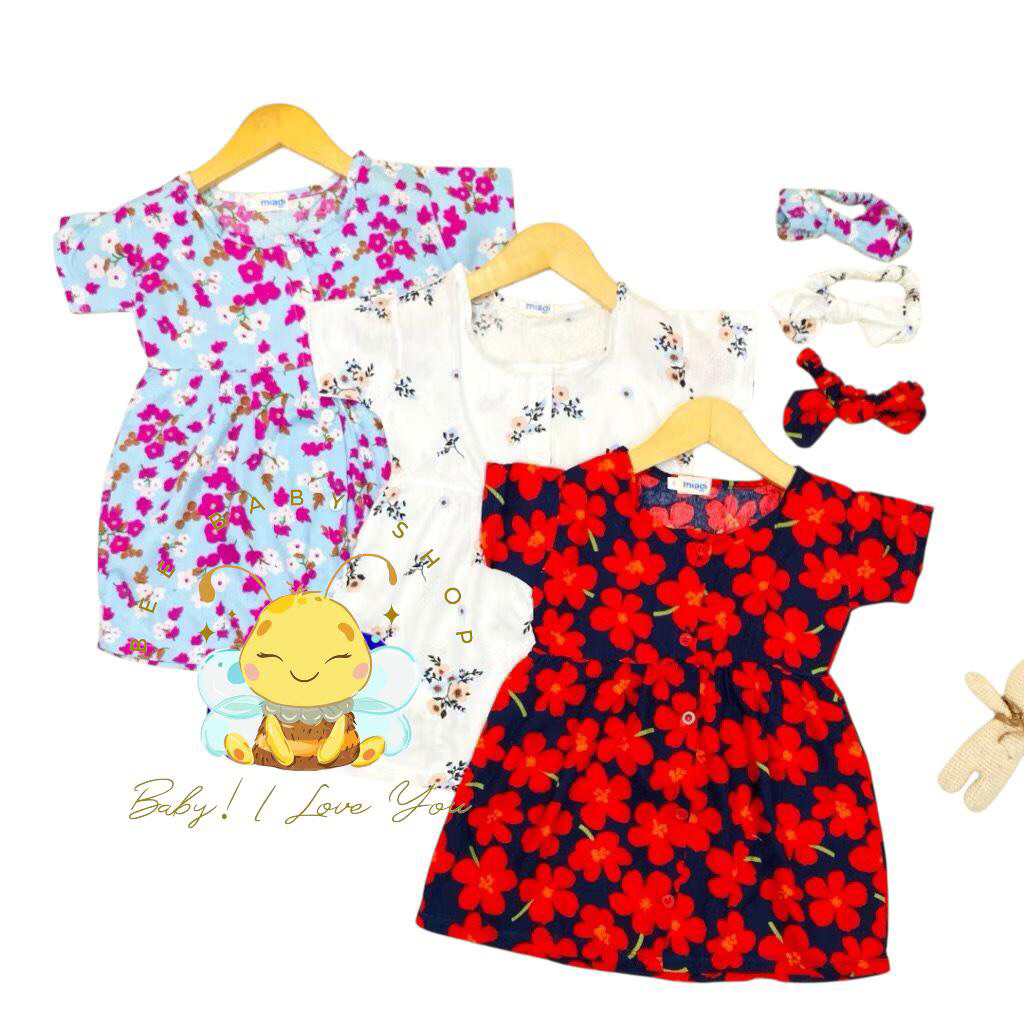 BeeBabyShop | DRESS BAYI ZURA | 03-18 BULAN | INCLUDE HEADBAND | BAJU ANAK PEREMPUAN