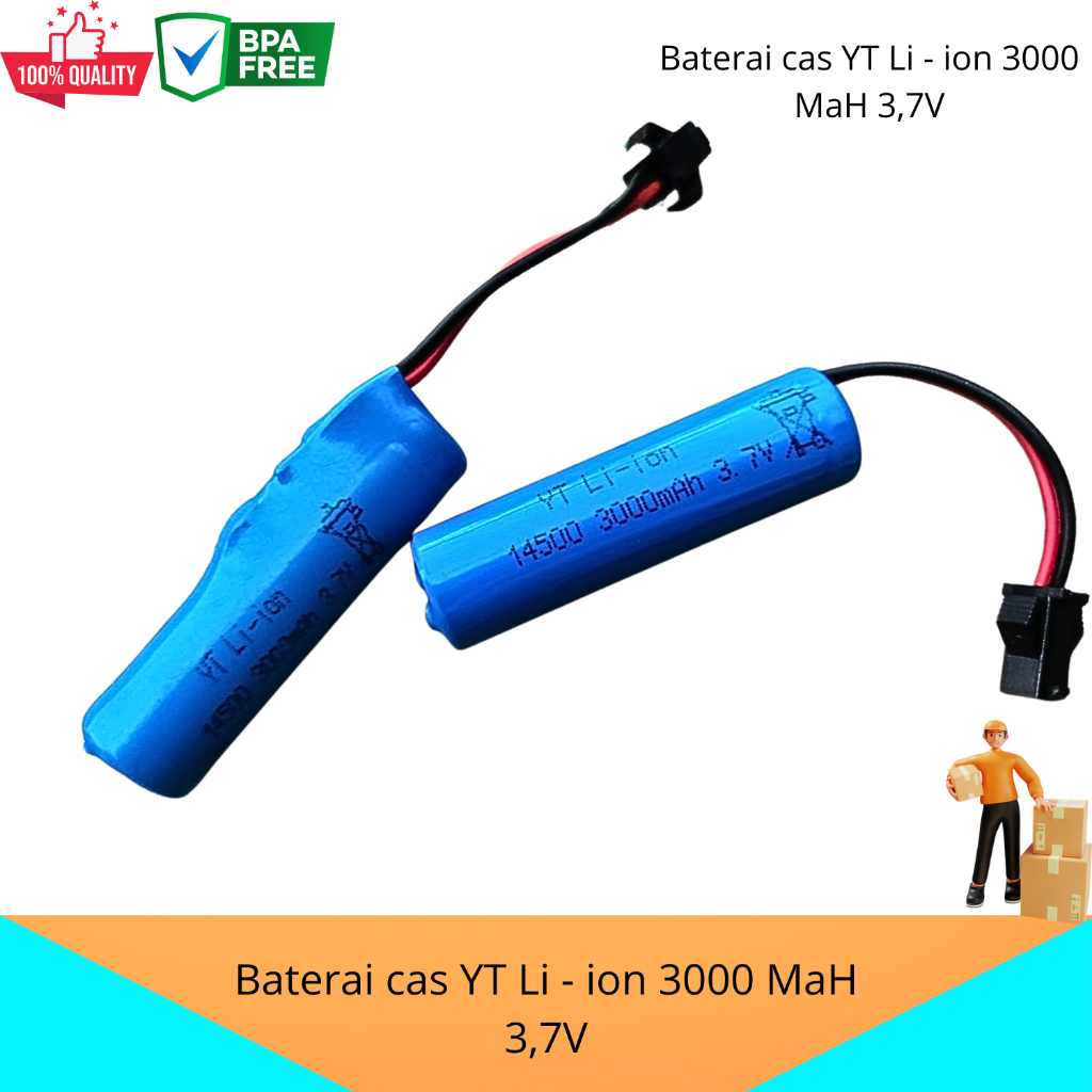 Baterai Charger Baterai casan mobilan ( Remote Control ) YT LI - ION 14500 - 3000 MaH 2 pin Soket hi