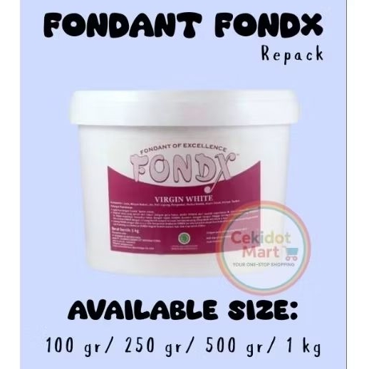 

[REPACK] Fondant Fondx Virgin White Kemasan 100g, 250g