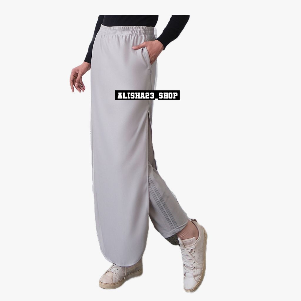 ROK CELANA PUTIH S TRAINING OLAHRAGA WANITA SYAR'I /ROCELA 2 in 1 MUSLIMAH SENAM SPORT JOGING