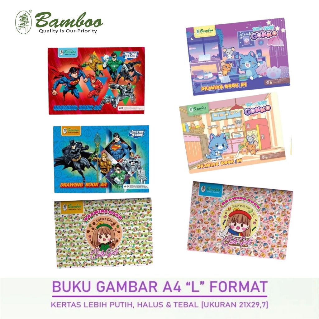 

[1pcs] Buku Gambar Bamboo A4 "L" Format 8's
