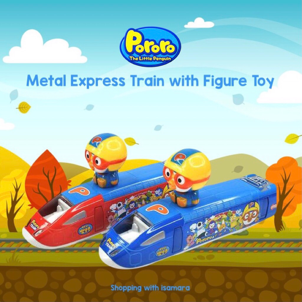 Pororo Metal Express Train with Figure Toy / mainan kereta