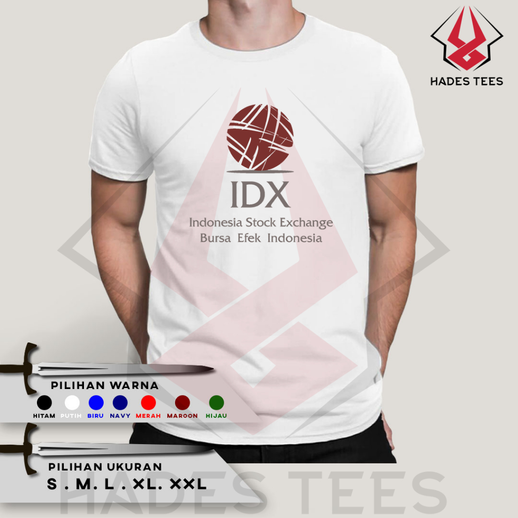 Kaos Baju IDX Indonesia Stock Exchange Bursa Efek Indonesia Kaos Combed 30s - HADES TEES