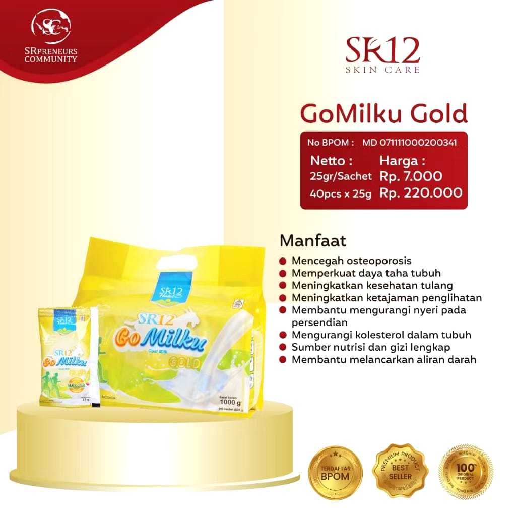 

GOMILKU SR12 1,000 GRAM ISI 40 SASET Susu Kambing Etawa Susu Kesehatan