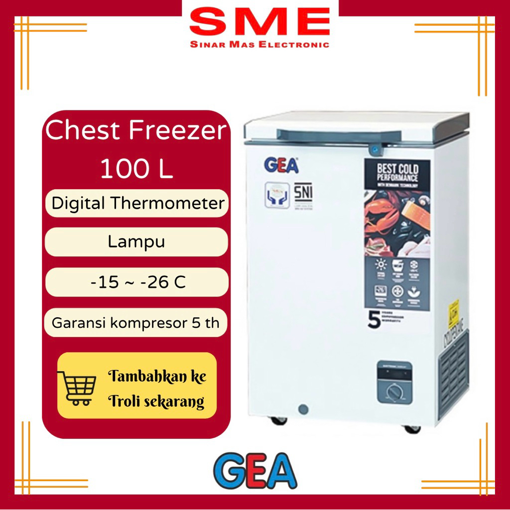 Chest Freezer Box Frozen Food Daging GEA 100L