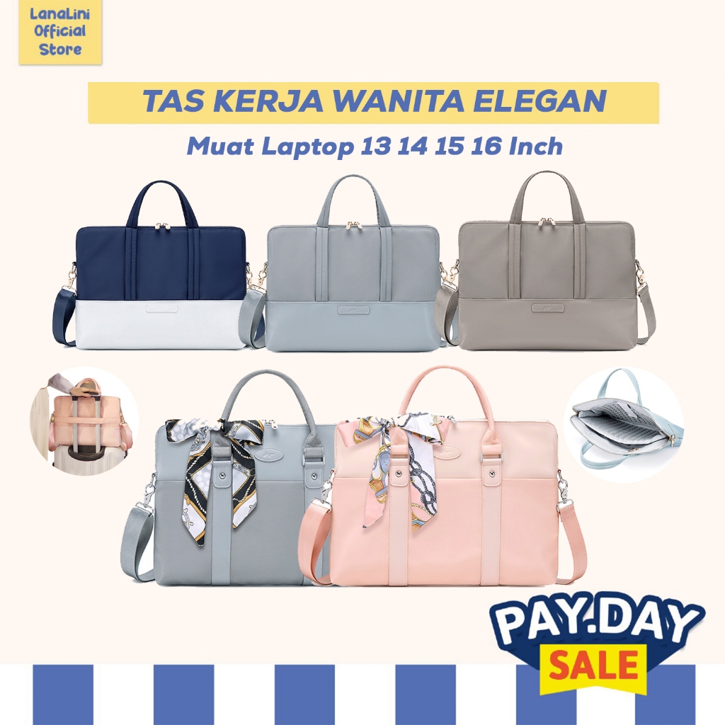 Tas Kantor Kuliah Kerja Selempang Jinjing Hand Bag Warna Biru Navy Pink Hitam Abu abu Khaki Briefcas