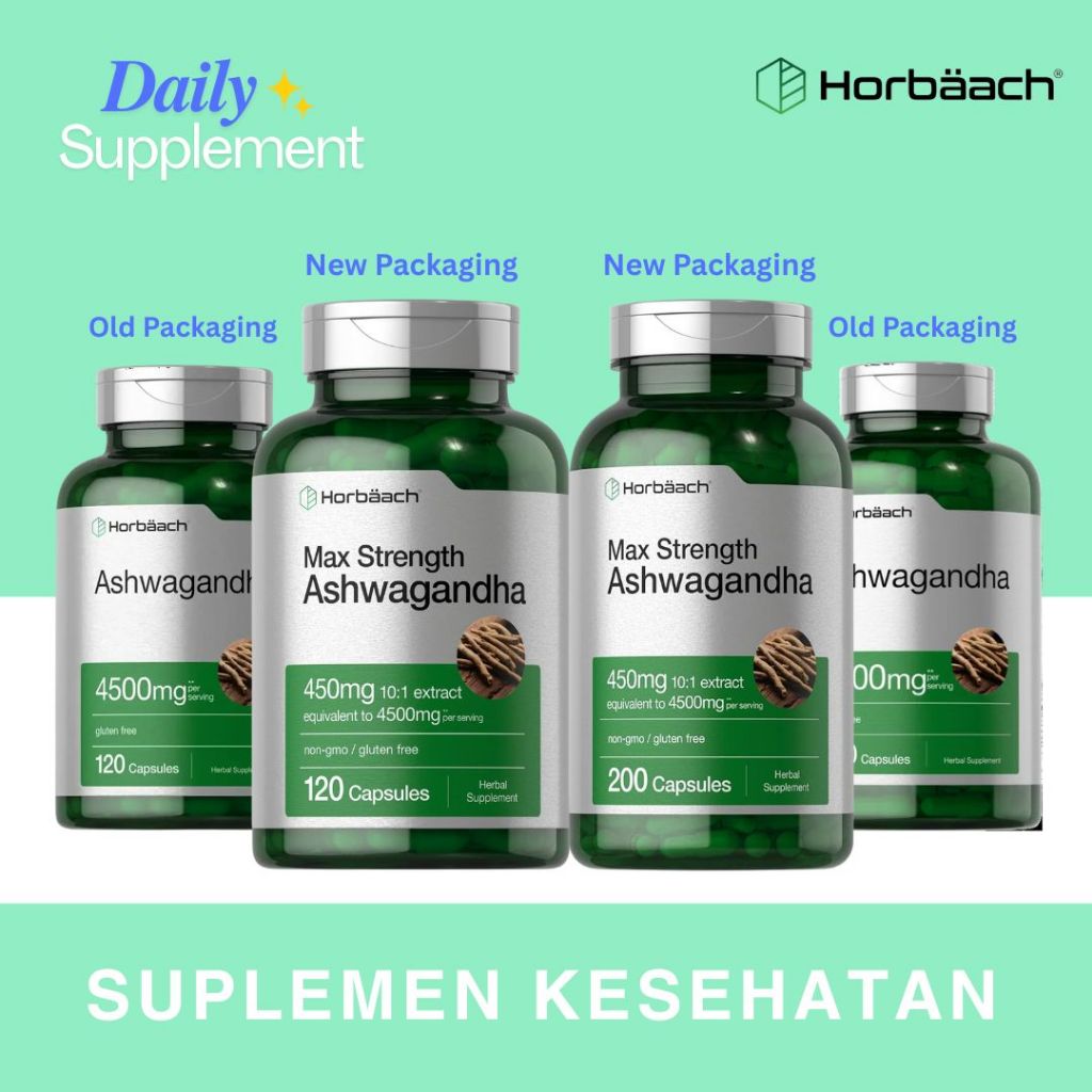 Horbaach Ashwagandha 4500mg  with Black Pepper - 200  Capsules