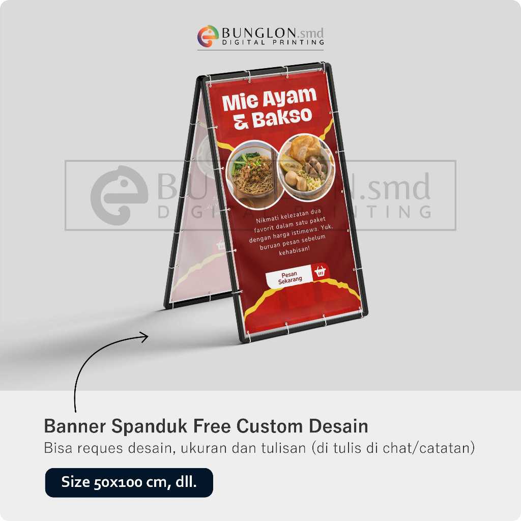 Spanduk Mie Ayam Dan Bakso Free Custom Desain