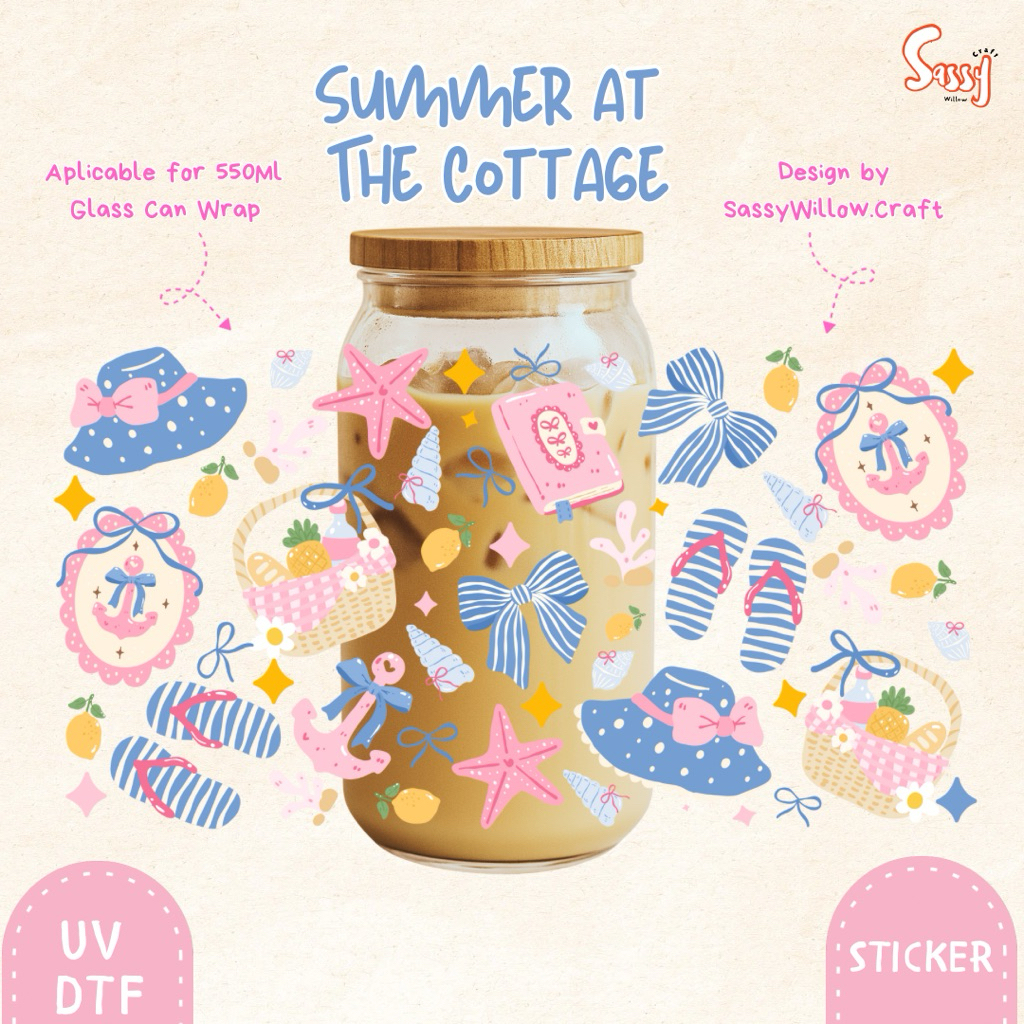 

Sticker Tumbler Aesthetic UV DTF | Summer Cottage | Sassy Willow