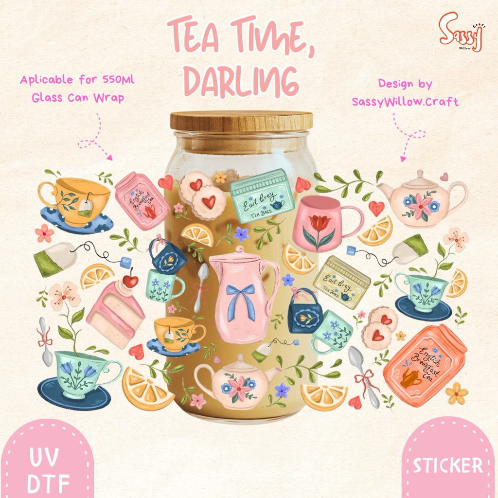 

Sticker Tumbler Aesthetic UV DTF | Tea Time | Sassy Willow