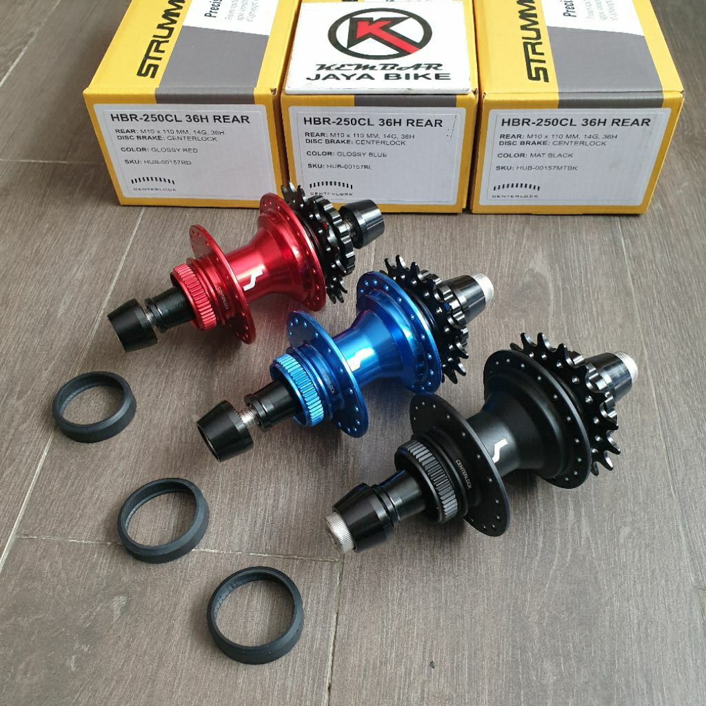 Hub Alloy Bearing BMX 36H 16T HBR250R Centerlock Discbrake Strummer