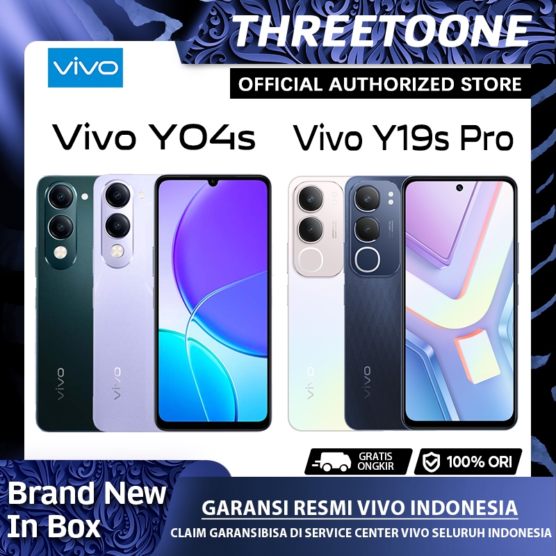 Vivo Y03t/Y04s/y19s Pro 4/64GB 4/128GB 6/128GB — Garansi Resmi Hp Vivo Terbaru 2025 Bisa COD