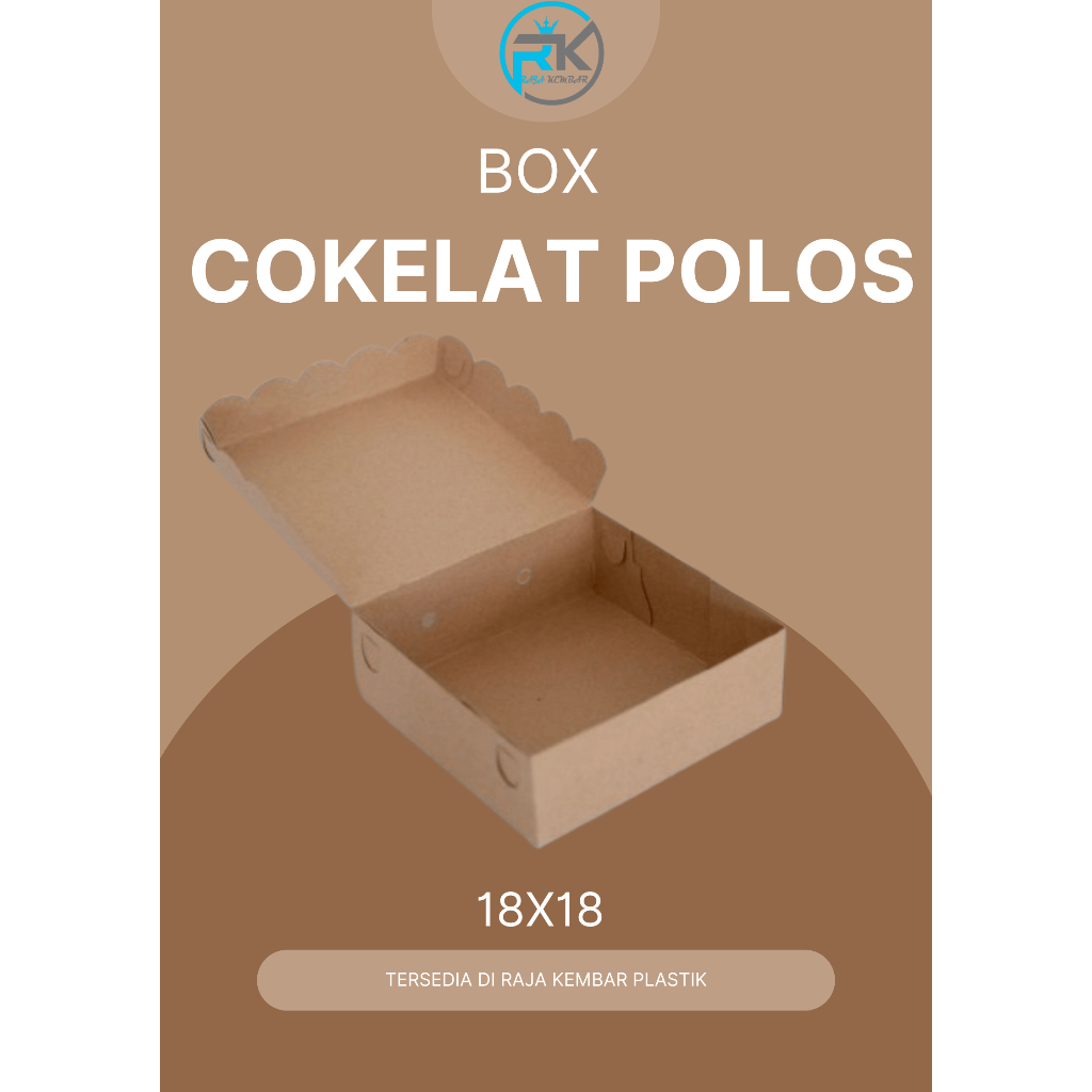 

BOX NASI BOX COKLAT POLOS TUTUP NYATU UK 18X18