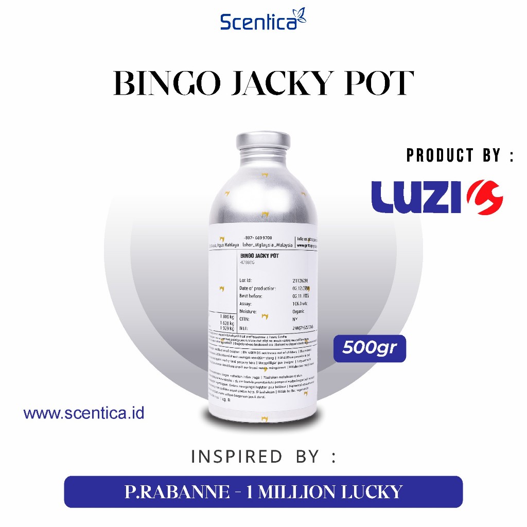 Bibit Parfum BINGO JACKY POT Inspired By 1 MILLION LUCKY Kemasan Segel 500gr Original Product By Luz