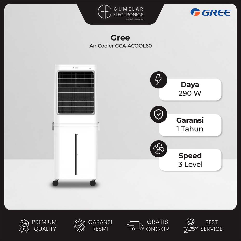 GREE Air Cooler Kapasitas 60 Liter - with Honeycomb + pra-filter penyejuk & Humidifier - Model GCA-A
