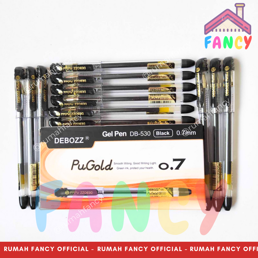 

[GROSIR] 1 LUSIN isi 12 PCS Pulpen HITAM / BIRU Bolpen / Ballpoint / Gel / Click Debozz DB 530 0.7mm