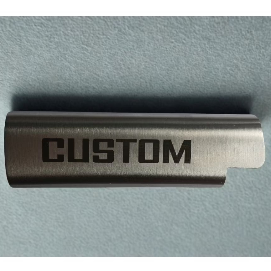 Custom cover korek cricket model roda bahan stainlees bisa Grafir/Logo/Nama