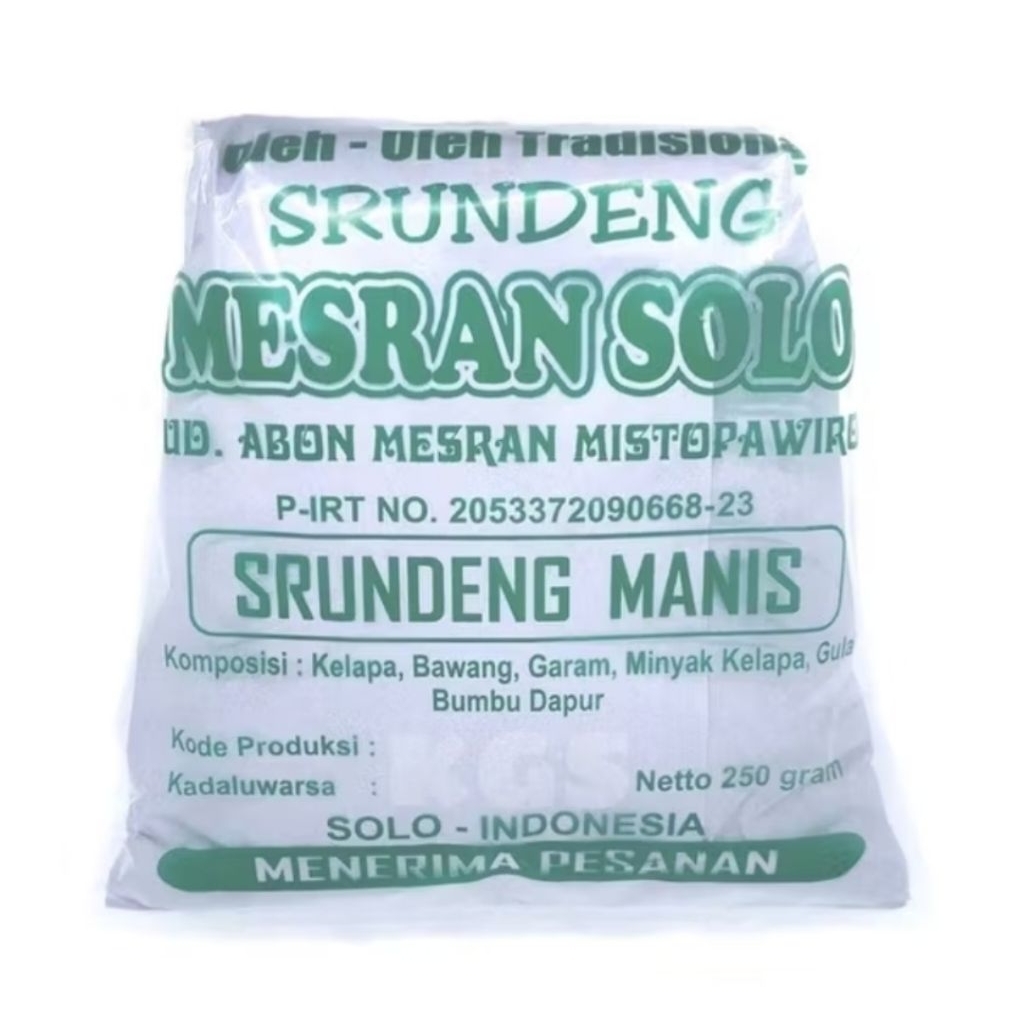 

SERUNDENG SRUNDENG MESRAN SOLO PEDAS MANIS 250 Gr KHAS SOLO