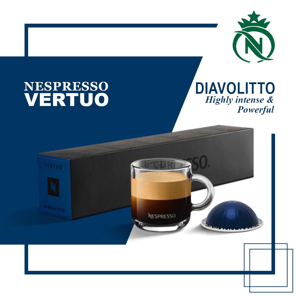 

Capsule Nespresso Vertuo Diavolitto Pack - Kopi Kapsul Espresso Dark Roast Coffee