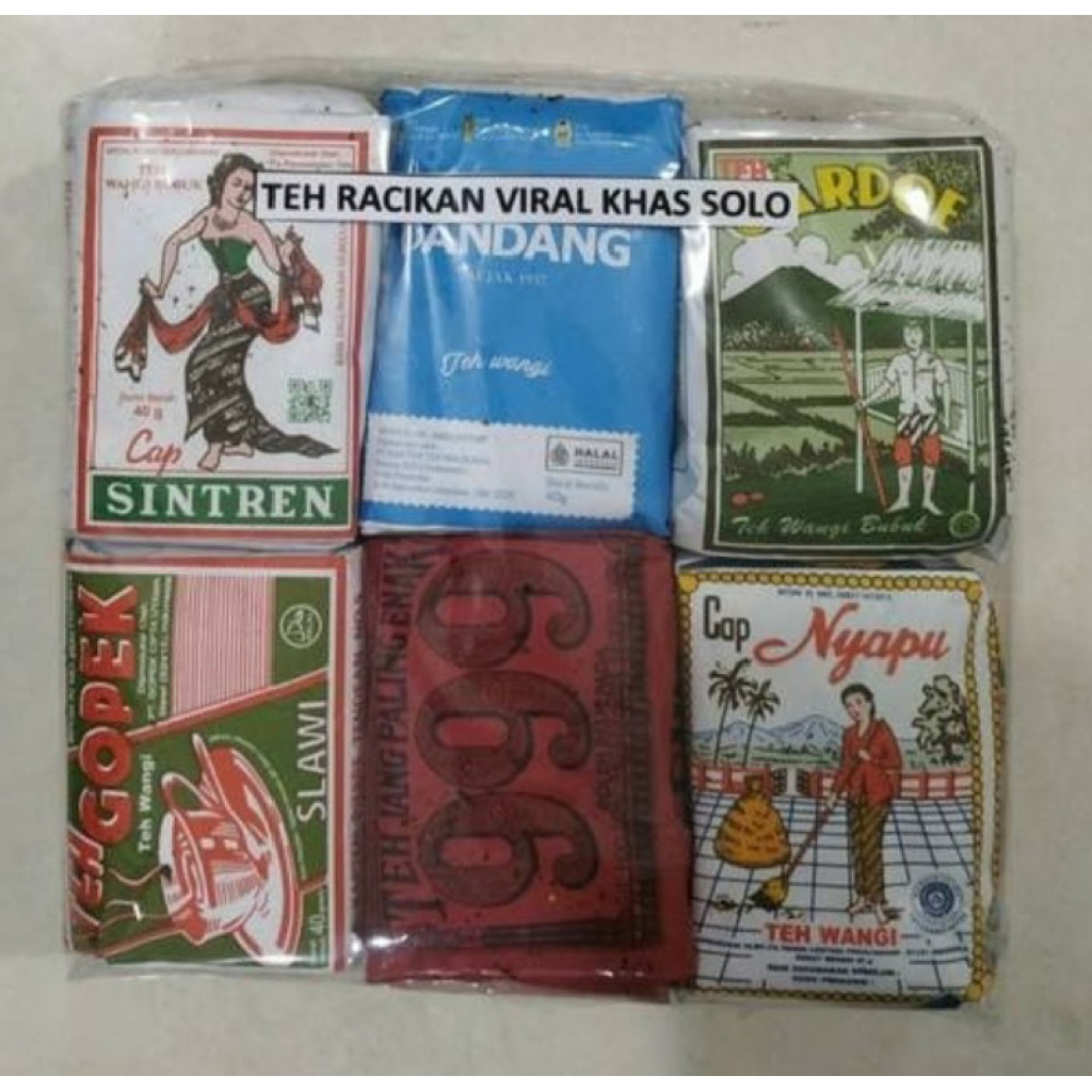 

Teh racikan khas solo isi 6pcs (dandang, nyapu, gardoe, gopek, 999, sintren)