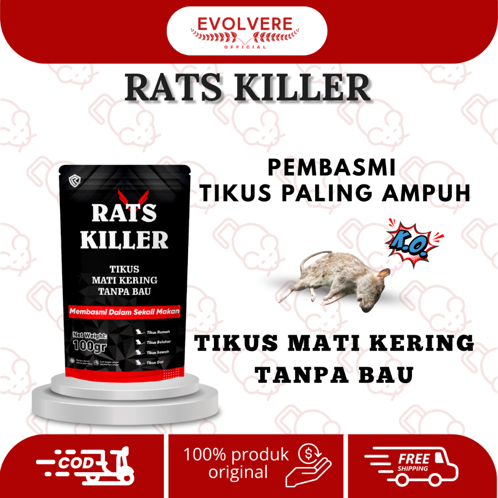 RatKiller Rat Killer Racun Tikus Mati Kering Tanpa Bau / Umpan Pembasmi Tikus