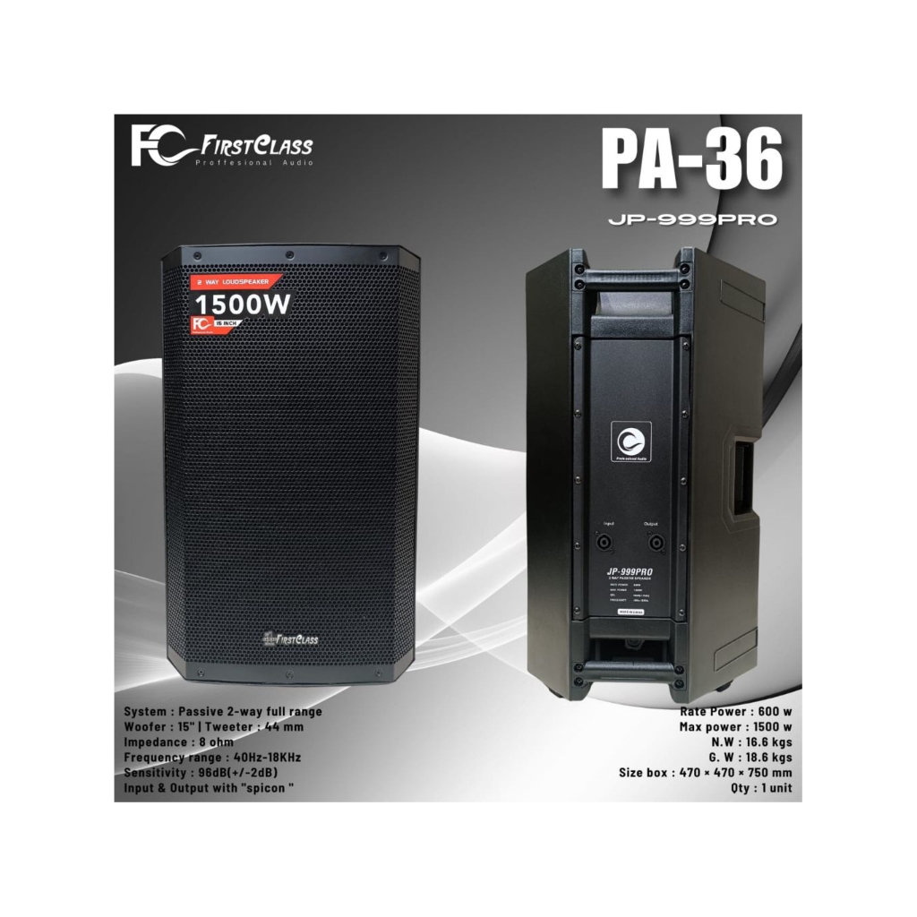 Speaker pasif 15 inch Speaker pasif FIRSTCLASS JP-999PRO PA-36 Original