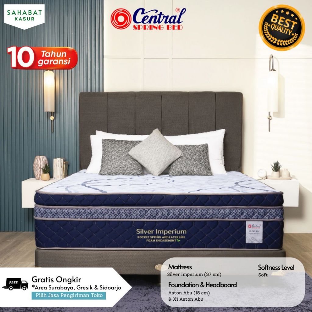 Springbed Kasur Central Silver Imperium / Spring Bed 180x200 | Springbed fullset [HANYA AREA JATIM]