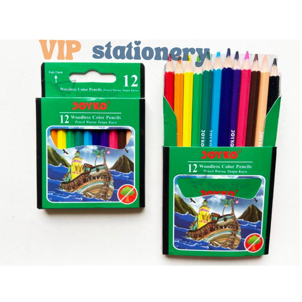 

Pensil Warna Joyko CP-107 Woodless 12 Color (Uk. Pendek) / Color Pencil / Pensil Warna Joyko CP-107 1set 12warna