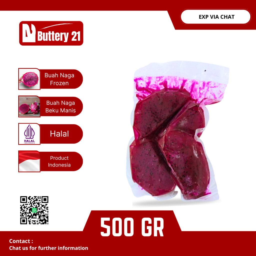 

FROZEN BUAH NAGA 500 GR/BUAH BEKU NAGA/BUAH NAGA FROZEN KUPAS/BUAH NAGA BEKU