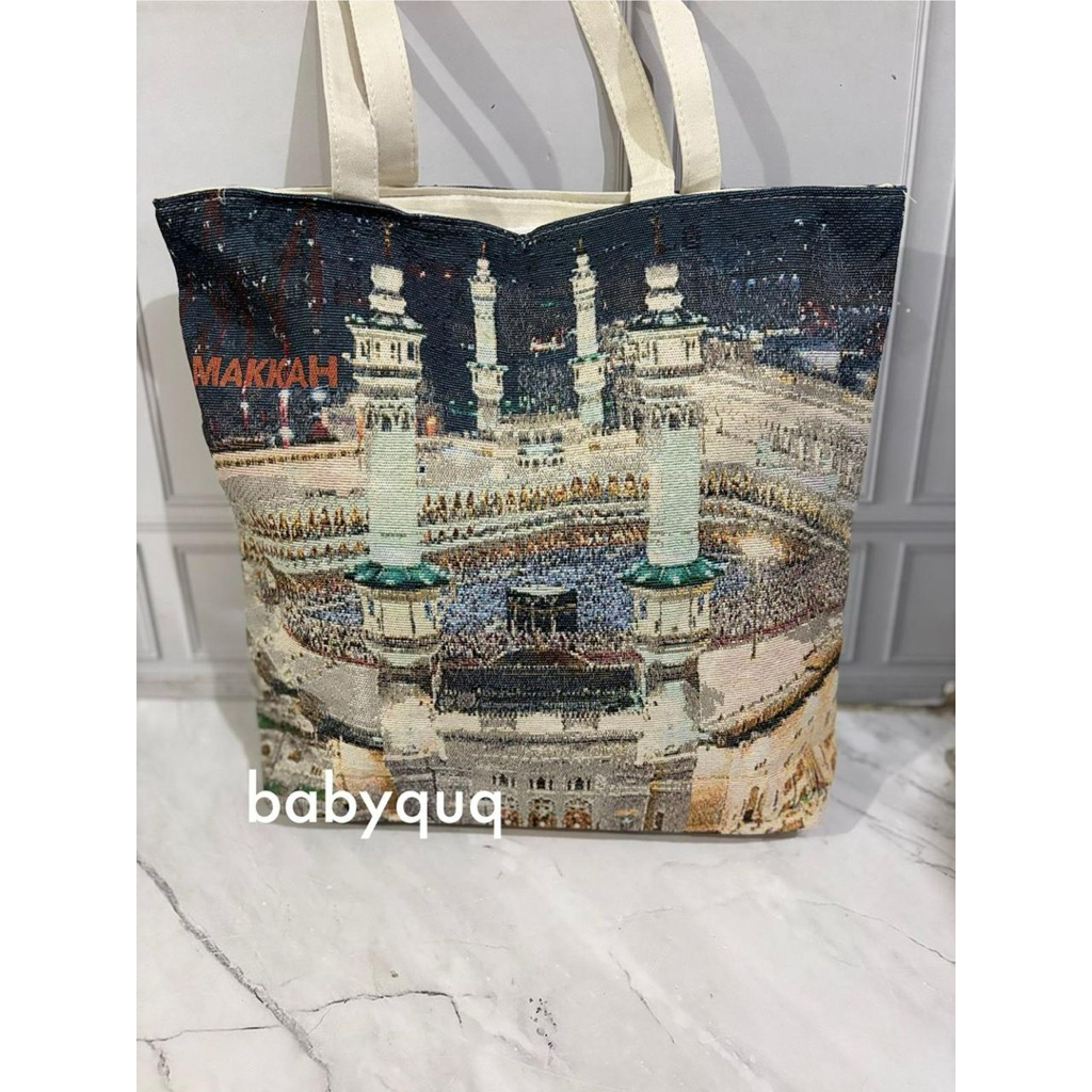 TERBARU KANVAS ARAB JUMBO MOTIF BULAK BALIK // Totebag kanvas timur tengah motif 2 sisi oleh oleh um
