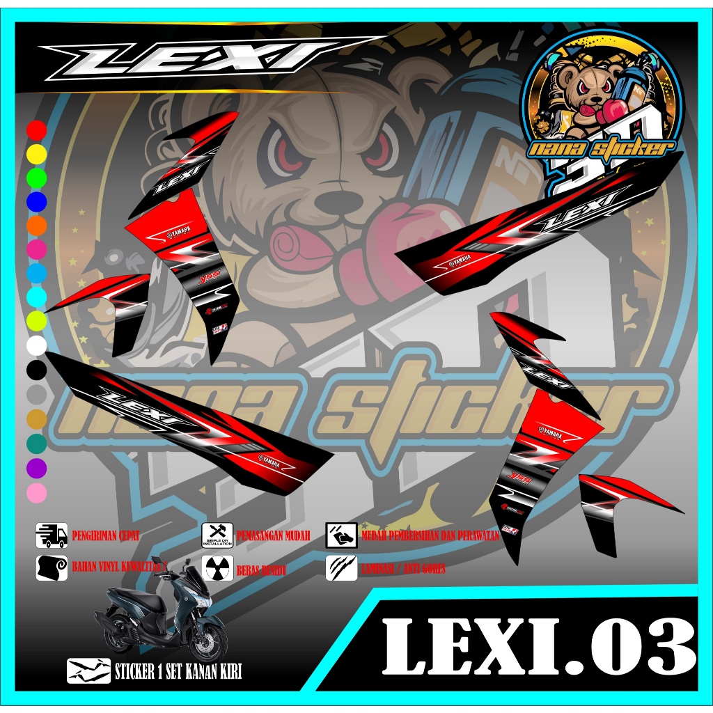 Striping LEXI- Stiker LEXI List Variasi Motor STICKER LEXI CODE 03
