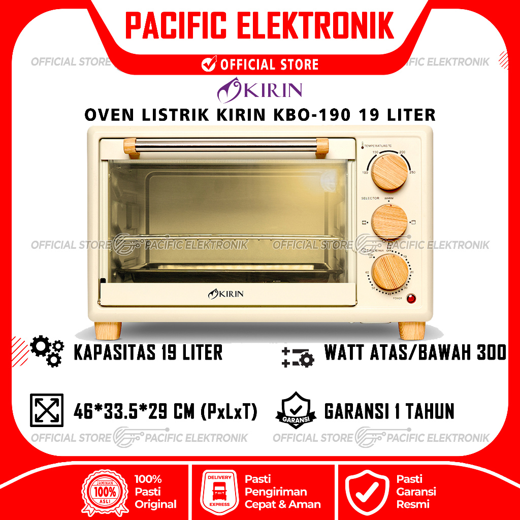 Oven Kirin Low Watt 19Liter KBO-190 / KBO190
