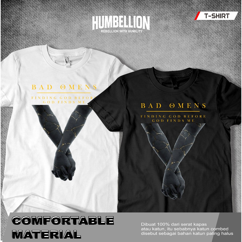 KAOS TSHIRT BAD OMENS COMBED COTTON DISTRO BAND MERCH PRIA WANITA ATASAN KEREN VIRAL METAL ROCK FIND