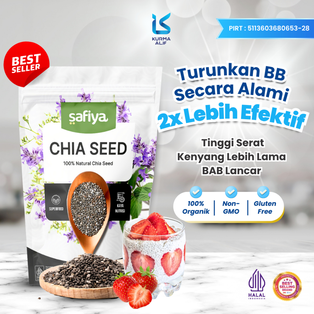 

Chiaseed Safiya Organik 1 Kg Biji Chia Seed Premium Diet Alami Menurunkan Berat Badan