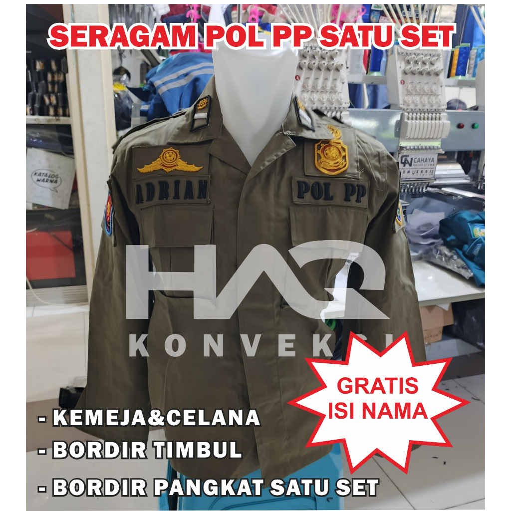Seragam Pol PP | Baju PDL Pol PP | Seragam Pol PP PDL Terbaru Bahan Drill